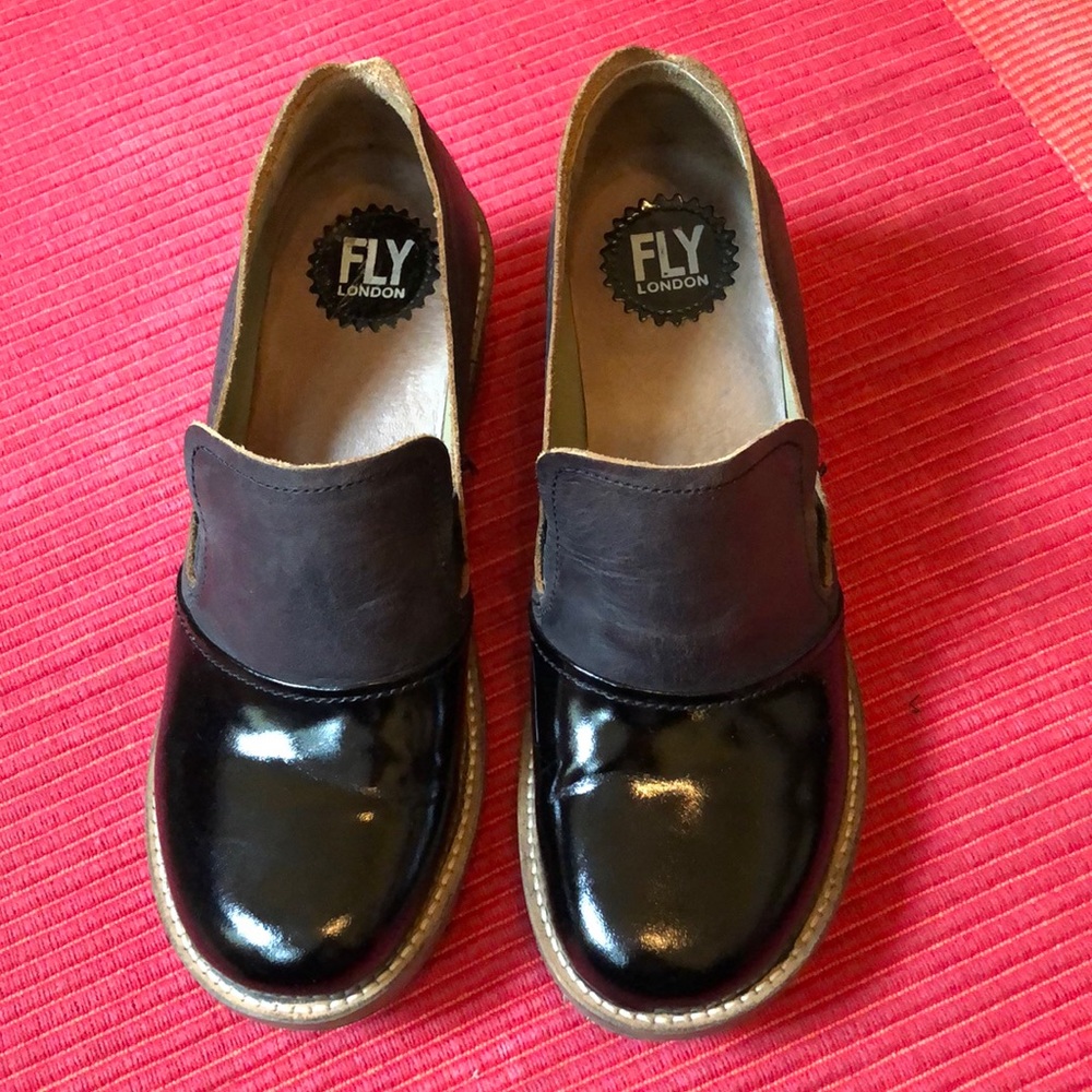Fly London Patent Chunky Loafers 39